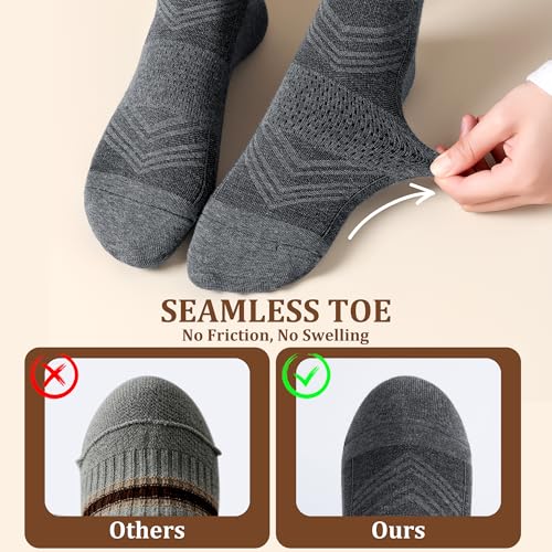 Ankle Socks for Women Cotton Casual Socks Quarter Sock Breathable, Seamless Toe 10 Pairs