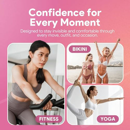LUMORIA Seamless Concealer Cover for Women (3 Pack), Seamless Smooth Cover, Premium Skin-Safe Silicone Hiders, Invisible Smooth Coverage with Magnetic Storage Case for Leggings & Fitted Outfits