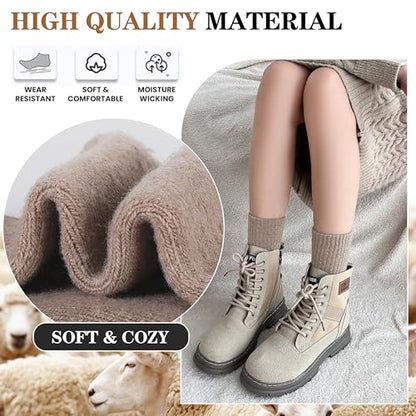 Women‘s Merino Wool Socks Hiking Warm Winter Thick Thermal Crew Cozy Cabin Ladies Gift Comfy Boot Work Socks