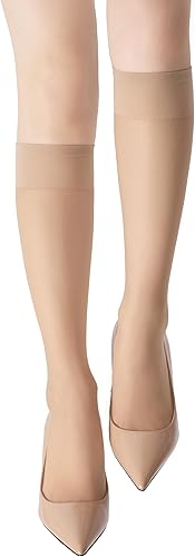leg elegant Sheer Knee High Stockings for Women, 6 Pairs Knee High Transparent Toes Nylons Pantyhose for Women