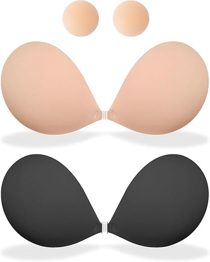 MITALOO Seamless Adhesive Bra Sticky Strapless Invisible Push up Bras Silicone Backless Nipple Cover for Women