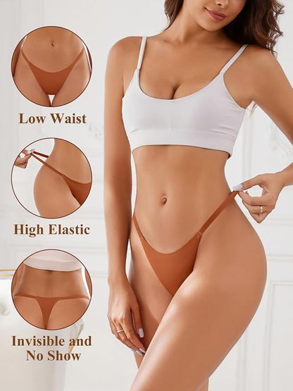 Seamless G-string Thongs for Women No Show Thong Underwear 8 Pack