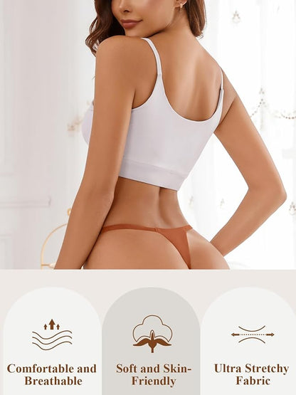 Seamless G-string Thongs for Women No Show Thong Underwear 8 Pack