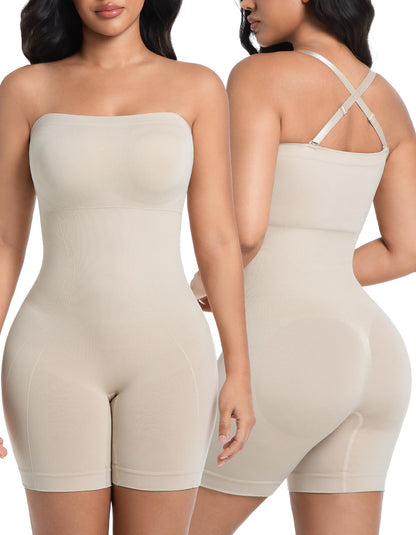Shapewear Bodysuits Built in Bra, Tummy Control Strapless/strap