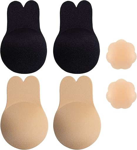 2 Pcs Strapless Sticky Push-Up Bra for Women,Adhesive Invisible Backless Nipple Covers