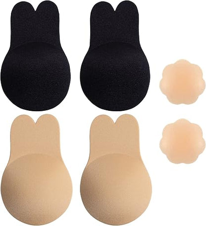 2 Pcs Strapless Sticky Push-Up Bra for Women,Adhesive Invisible Backless Nipple Covers