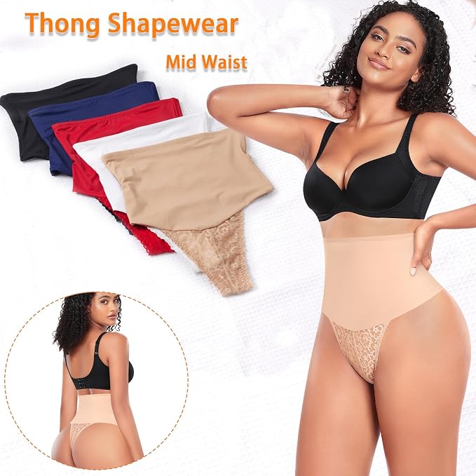 Control Thong Shapewear for Women Lace Shaping Thong Girdle