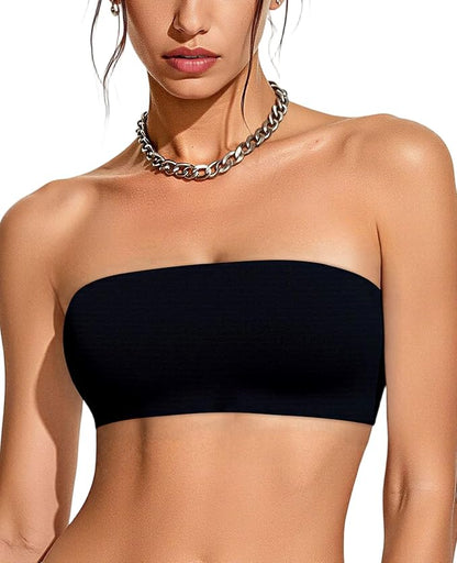 Upushall Strapless Bandeau Bras for Women Seamless Comfort Wireless Bralettes Non-Padded Tube Bra