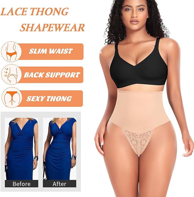 Control Thong Shapewear for Women Lace Shaping Thong Girdle