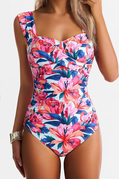 Womens One Piece Swimsuits Tummy Control Bathing Suits Modest Full Coverage Swimsuit Wide Straps Swimwear