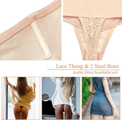 Control Thong Shapewear for Women Lace Shaping Thong Girdle