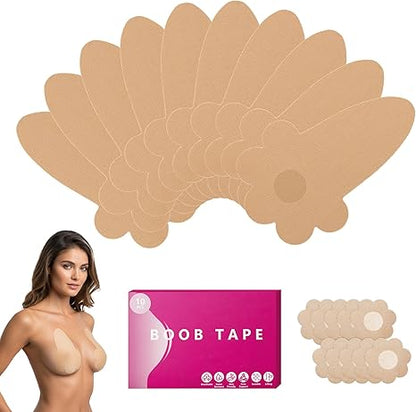 10 Pcs Boob Tape for Breast Lift - BoobTape with 10 Pcs Pastie,Body Tape for Women Invisible Breast Bra