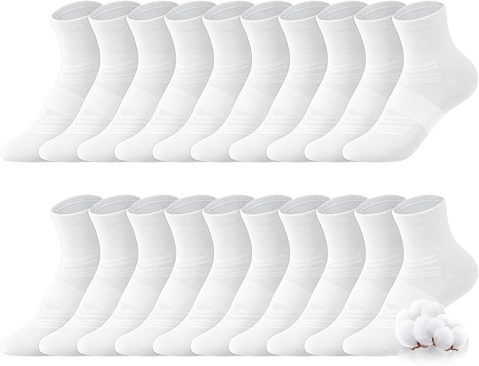 Ankle Socks for Women Cotton Casual Socks Quarter Sock Breathable, Seamless Toe 10 Pairs