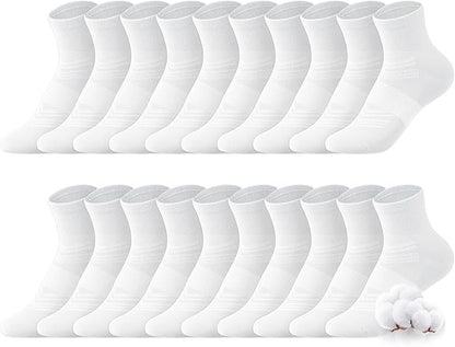 Ankle Socks for Women Cotton Casual Socks Quarter Sock Breathable, Seamless Toe 10 Pairs