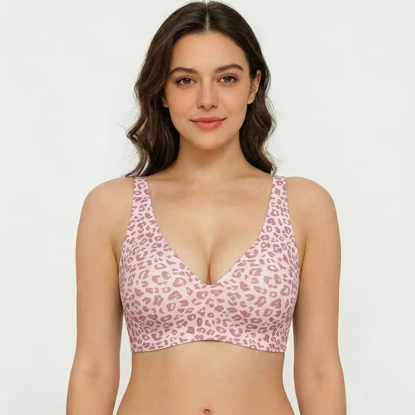 🎁 🔥Womens Comfortable Wireless Bras Push Up Bralettes Seamless Tshirts Bras Deep V Everyday Bras