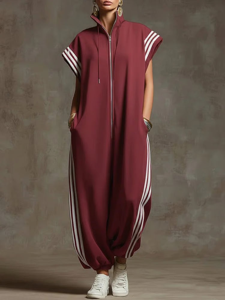 hip-hop mstriped jumpsuit