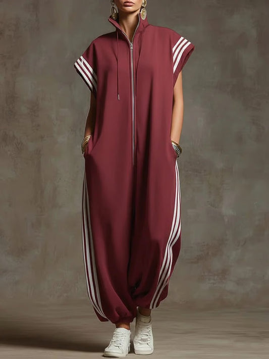hip-hop mstriped jumpsuit