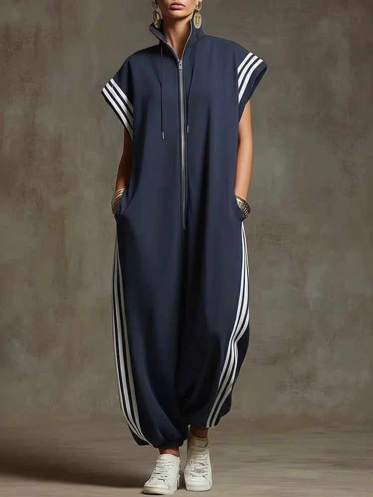 hip-hop mstriped jumpsuit