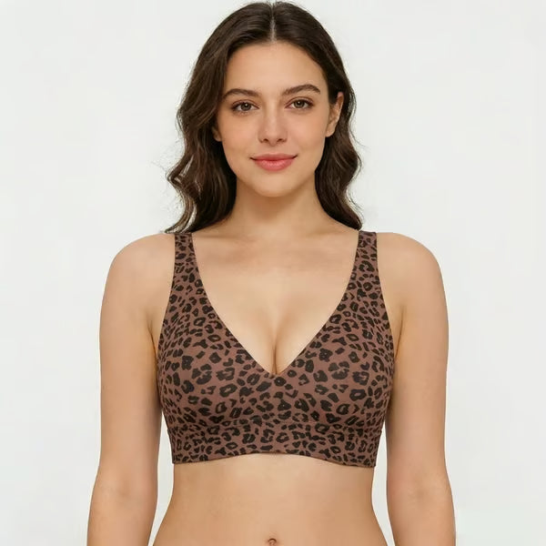 🎁 🔥Womens Comfortable Wireless Bras Push Up Bralettes Seamless Tshirts Bras Deep V Everyday Bras