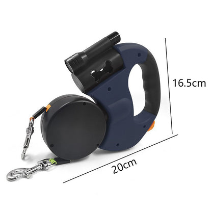 Dual Dog Leash with Tangle-Free Swivel & LED Light